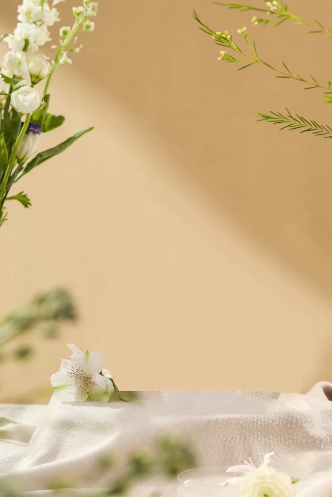 White Flowers Soft Fabric Nature Light