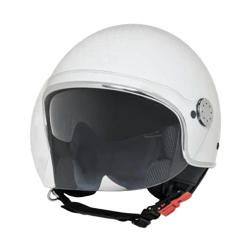 White Helmet Black Visor Motorcycle Safety Gear