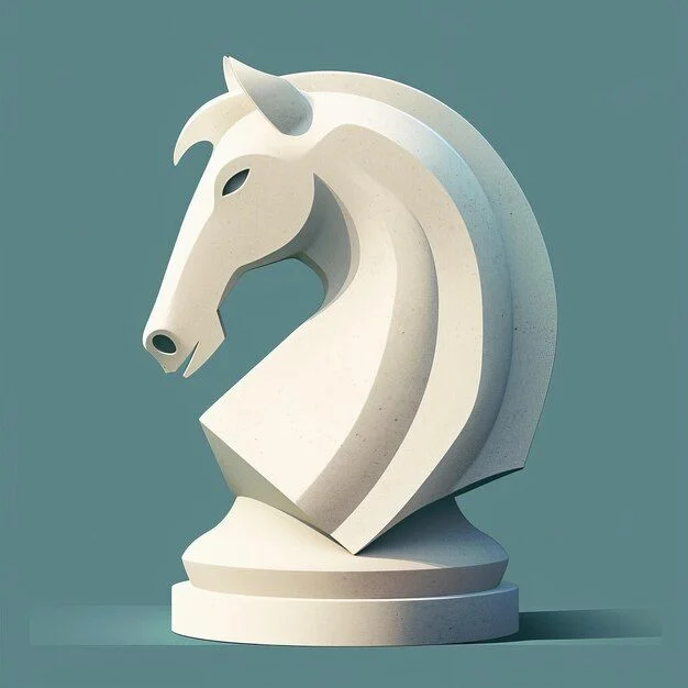 White Horse Head Sculpture