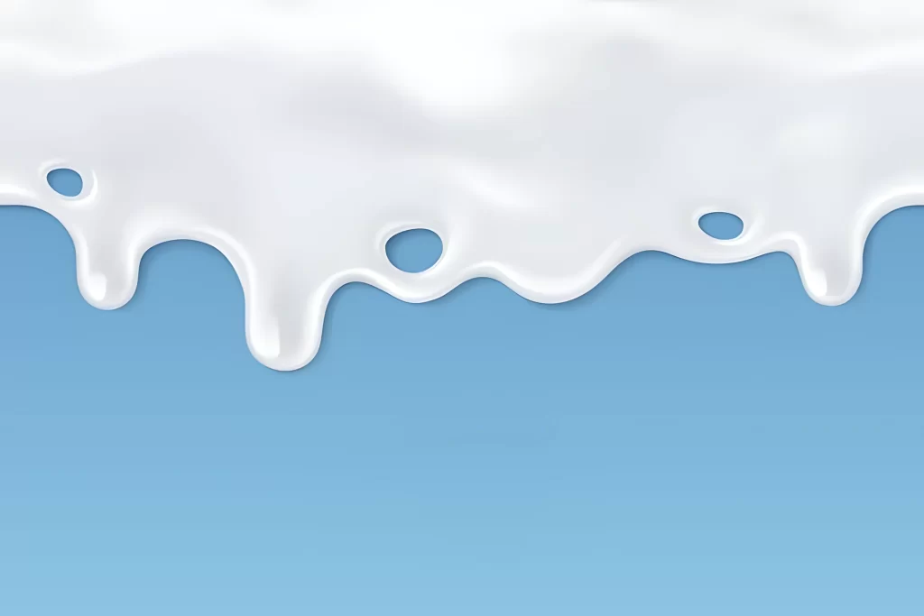 White Liquid Drip on Blue Background