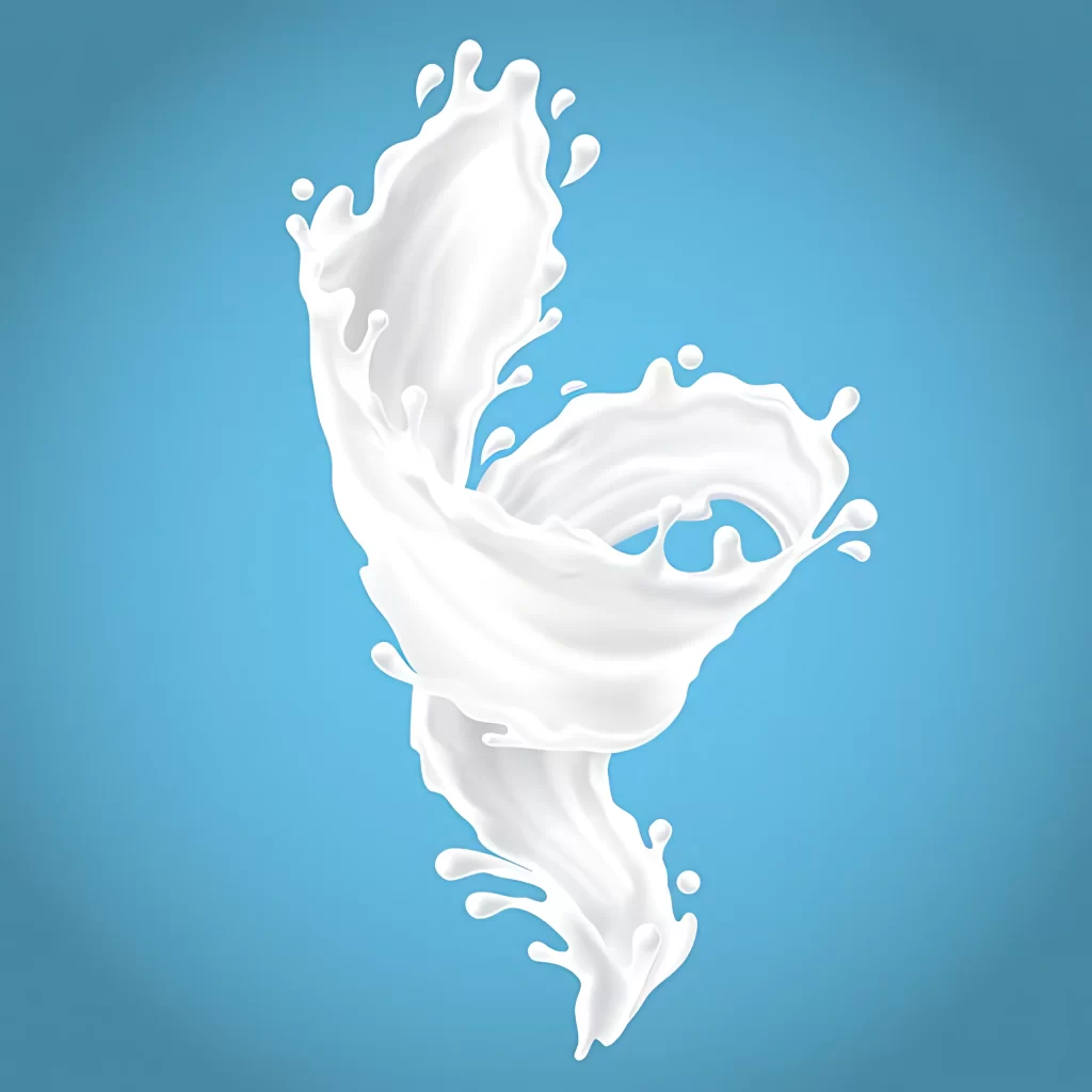 White Liquid Splash Against Blue Background