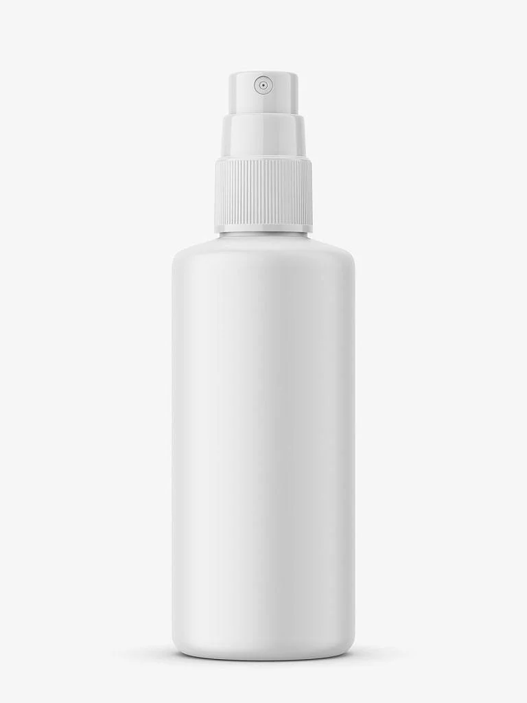 White Spray Bottle with Ribbed Cap