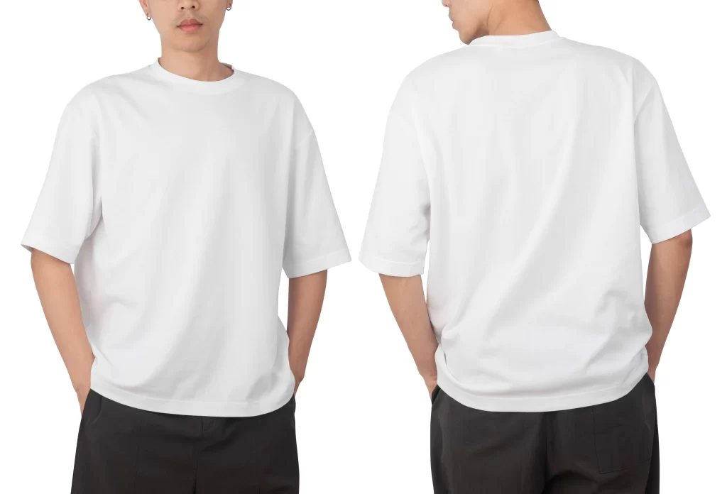 White T-shirt Black Pants Casual Wear Front Back