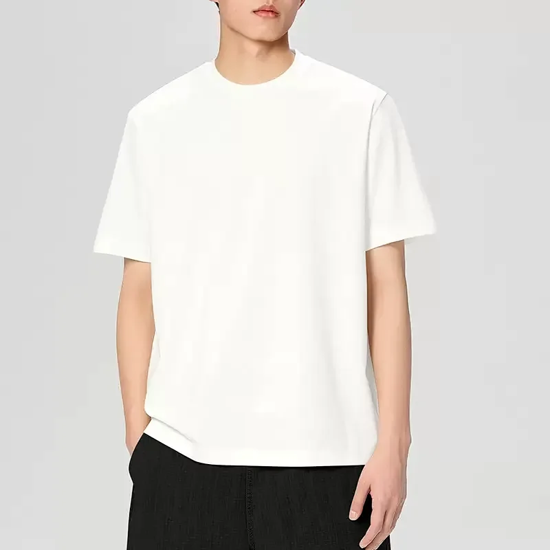 White T-shirt Black Shorts Simple Casual