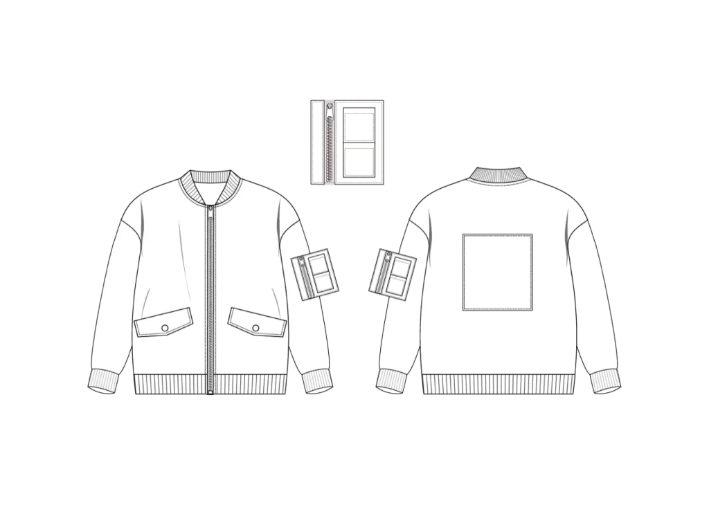 White Utility Jacket Front Back Design