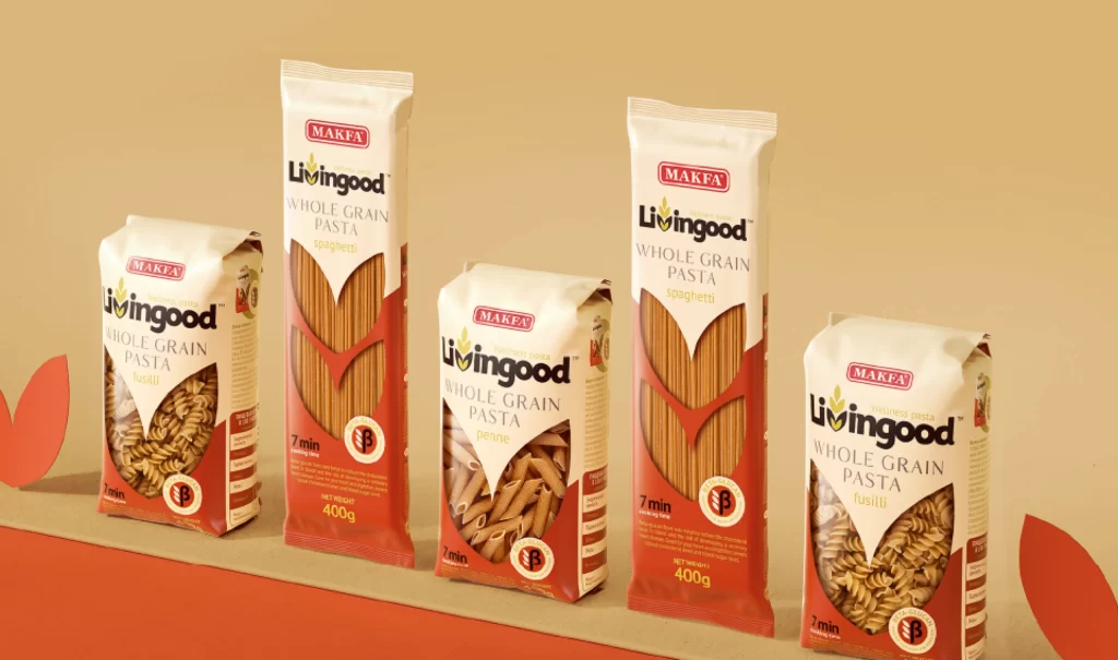 Whole Grain Pasta Livingood Makfa Red Beige Modern