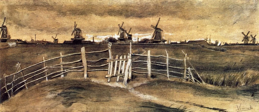 Windmils at Dordrecht Van Gogh