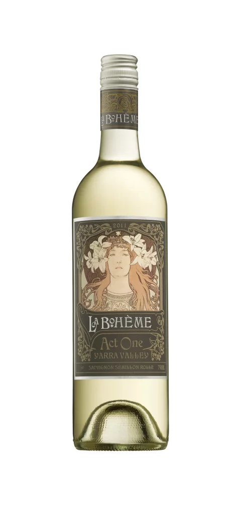 Wine Bottle Art Nouveau Gold Brown Vintage Label Design