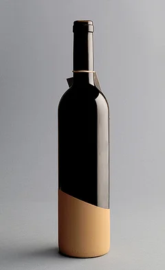 Wine Bottle Black Brown Minimalist Design