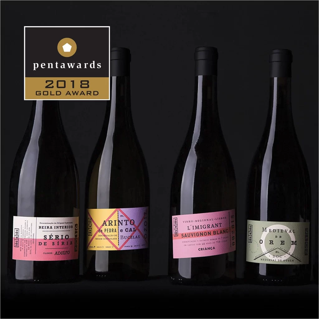 Wine Bottle Modern Colorful Minimalist Label Design