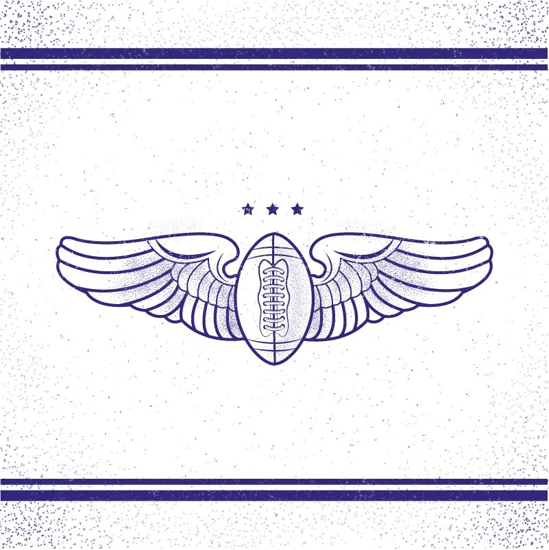 Winged Football Starry Night Sky Design