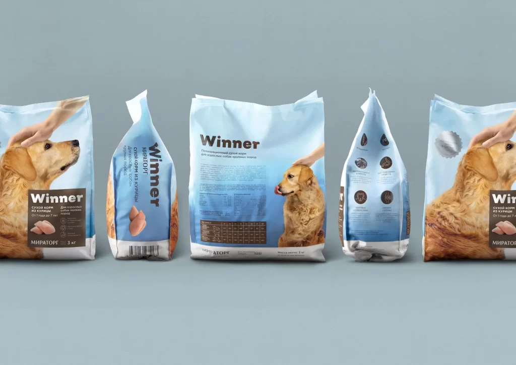 Winner Dog Food Chicken Blue Brown Dog
