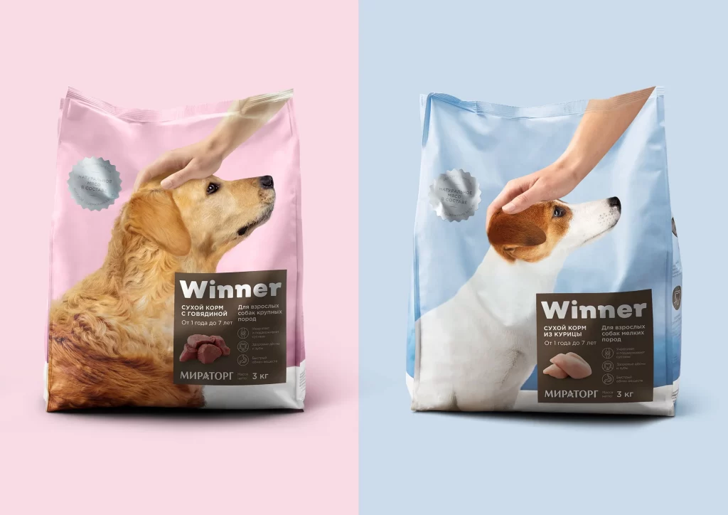 Winner Dog Food Chicken Pink Blue