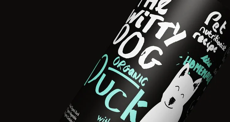 Witty Dog Duck Organic Black Illustration