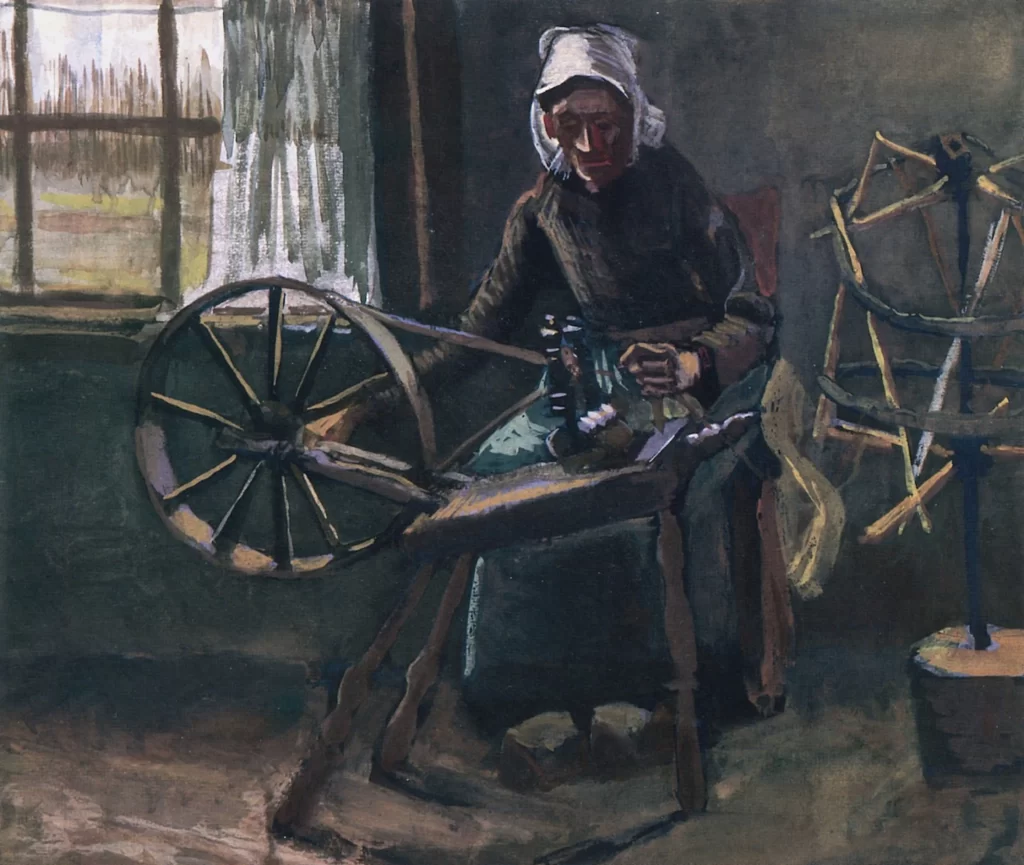 Woman at the Spinning Wheel Van Gogh
