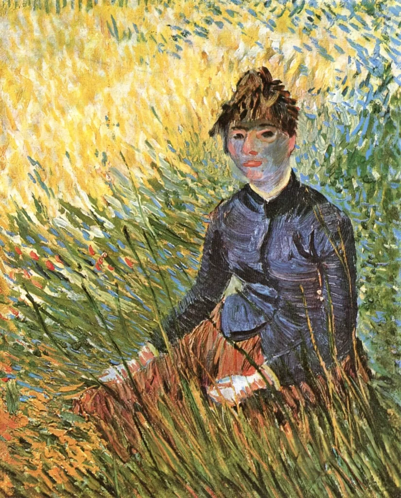 Woman Seated on the Grass Van Gogh