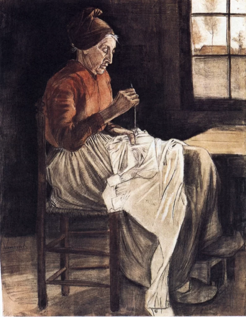 Woman Sewing Van Gogh