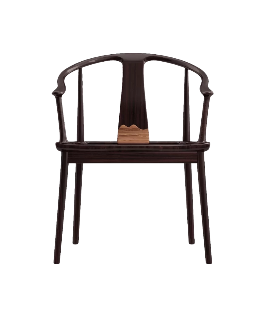 Wood Chair Chinese Traditional Mountain Pattern