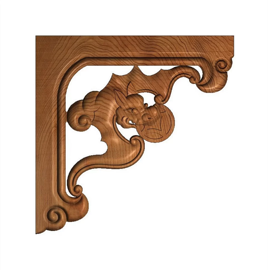 Wooden Bracket Chinese Traditional Dragon Carving