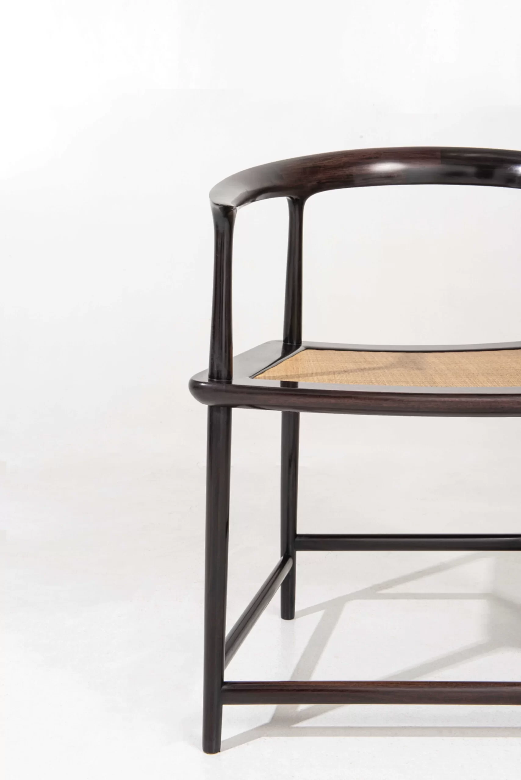 Ming dynasty horseshoe-back Chinese chair with rattan seat