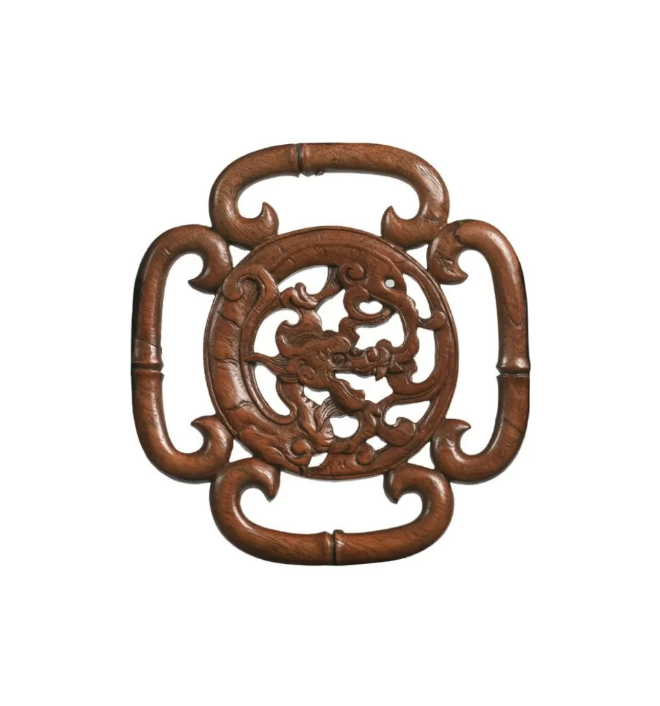 Wooden Door Lock Chinese Traditional Dragon Pattern