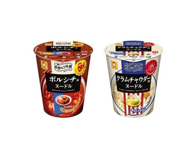 World Delicacies Cup Noodle Spicy Red White Stripes
