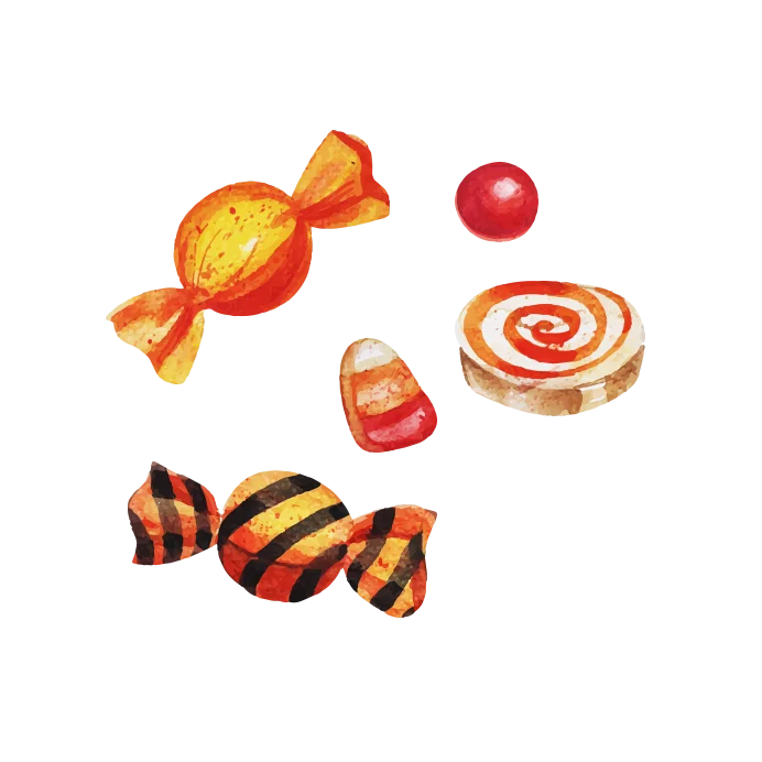 Wrapped Candy Corn Orange Black Striped Halloween