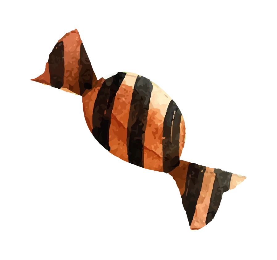 Wrapped Candy Striped Halloween Orange Black