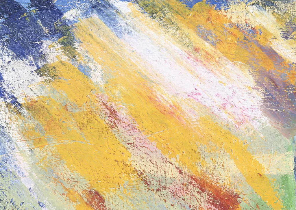 Yellow Blue White Impasto Brushstrokes Palette Knife Texture Dynamic