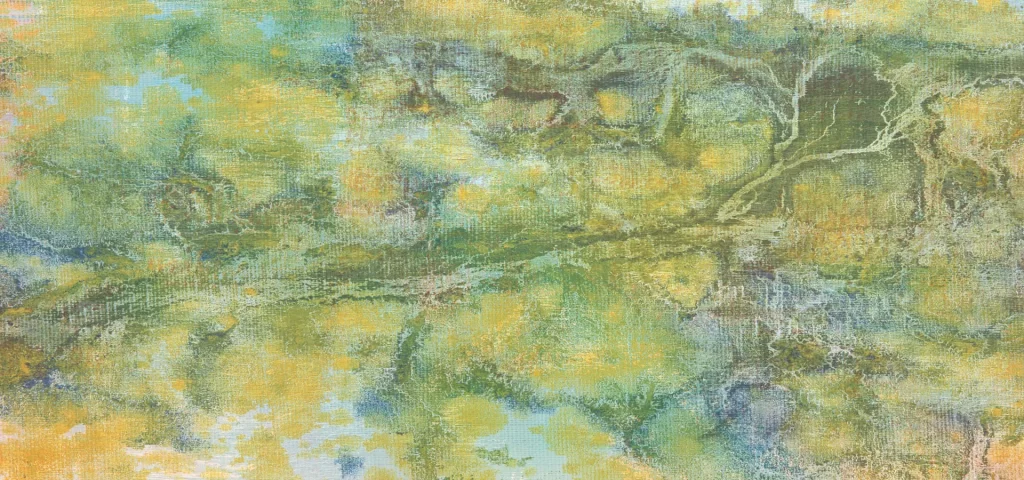 Yellow Green Abstract Background Impasto Brushstrokes Textured Mood