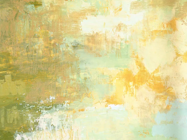 Yellow Green Impasto Oil Painting Texture Expressive Brushstrokes