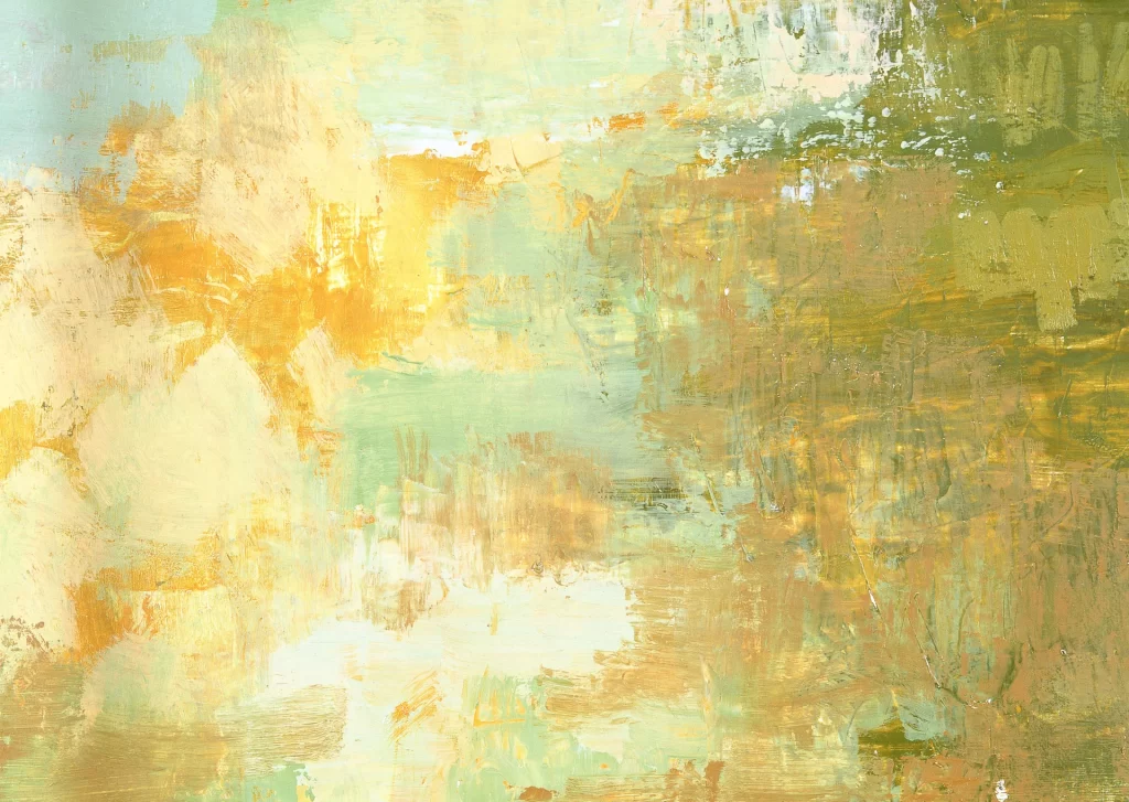Yellow Green Oil Painting Texture Impasto Brushstrokes Palette Knife neutral Wash