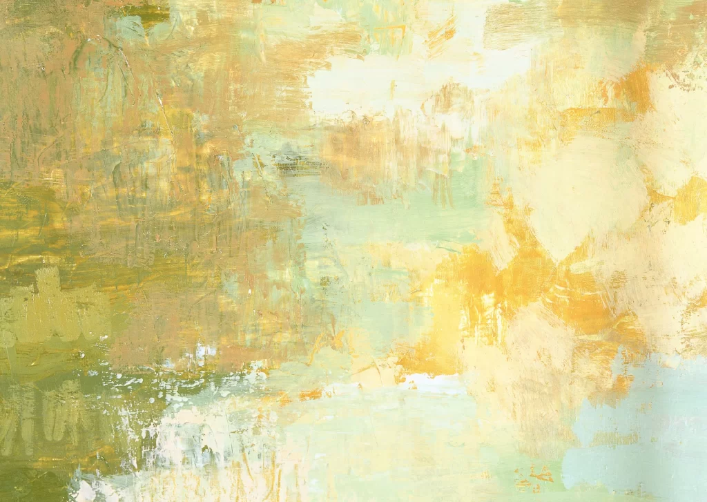 Yellow Green Oil Painting Texture Impasto Brushstrokes Palette Knife neutral Wash