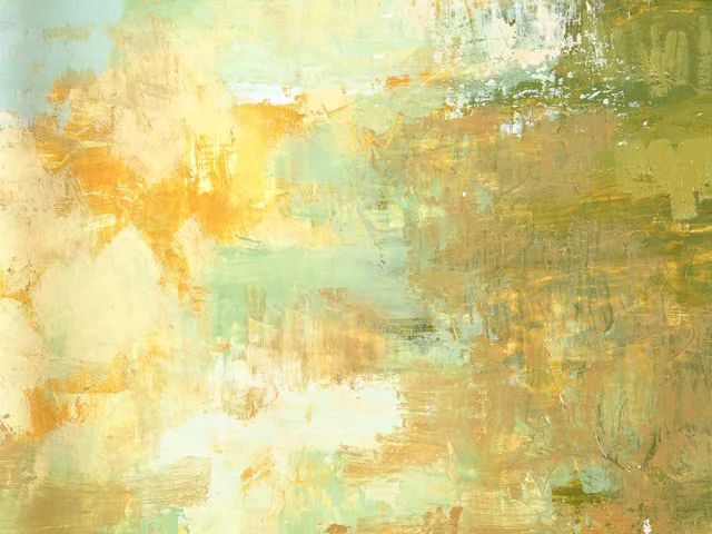 Yellow Green Oil Painting Texture Impasto Brushstrokes Wash