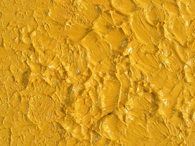 Yellow Impasto Oil Painting Texture Rich Brushstrokes