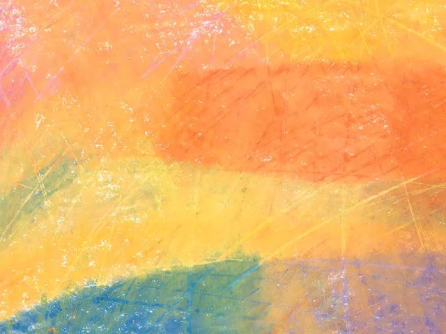 Yellow Orange Red Blue Impasto Oil Painting Texture Bold Brushstrokes