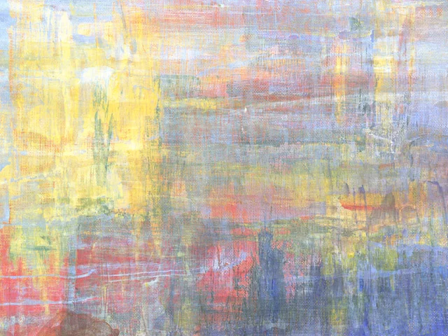 Yellow Red Blue Impasto Oil Painting Texture Dynamic Brushstrokes