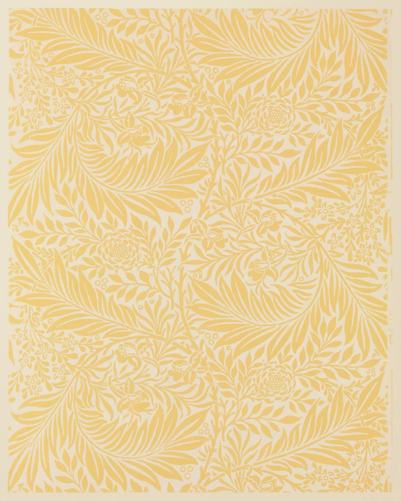 Yellow Vine Arabesque Floral Pattern William Morris