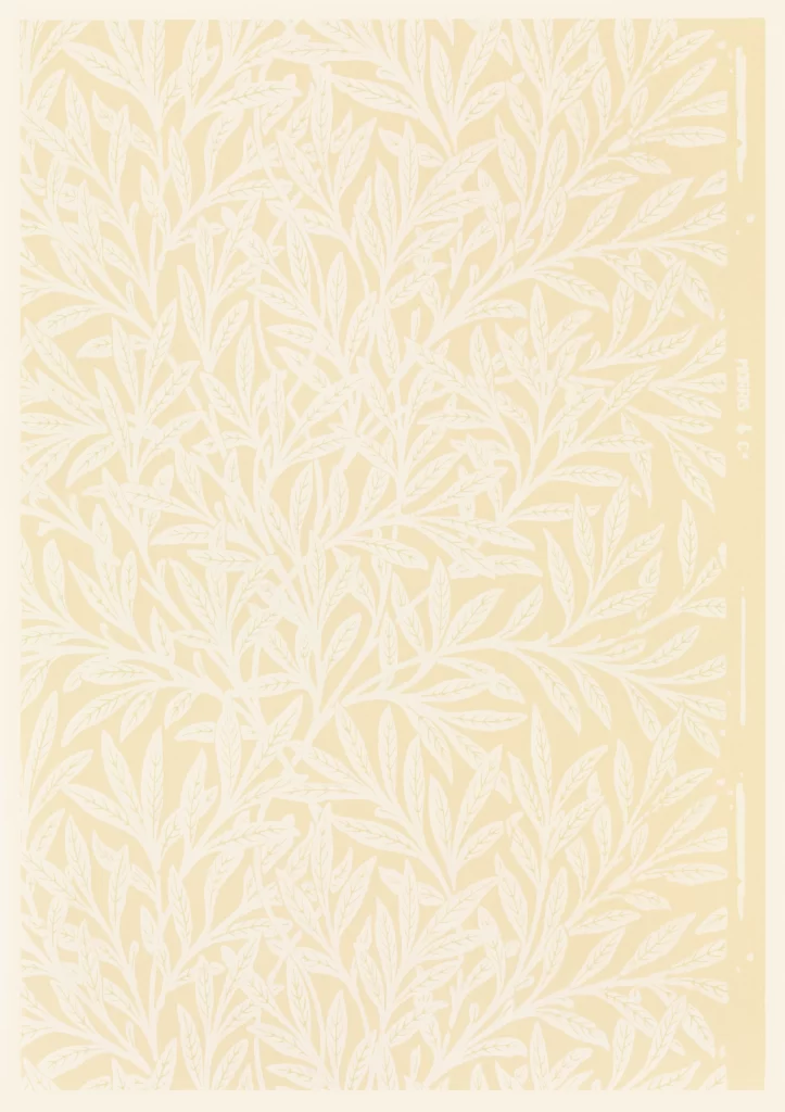 Yellow Willow Vine Cream Background William Morris