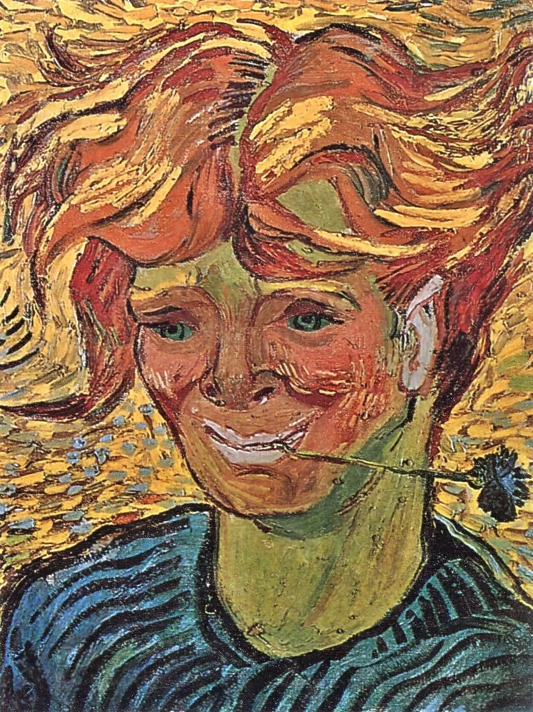 Young Man with Cornflower Van Gogh