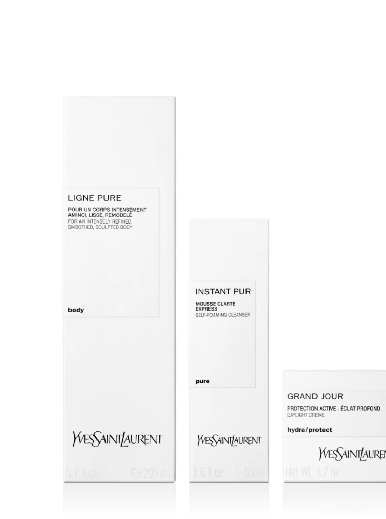 Yves Saint Laurent Skincare White Minimalist Packaging Design