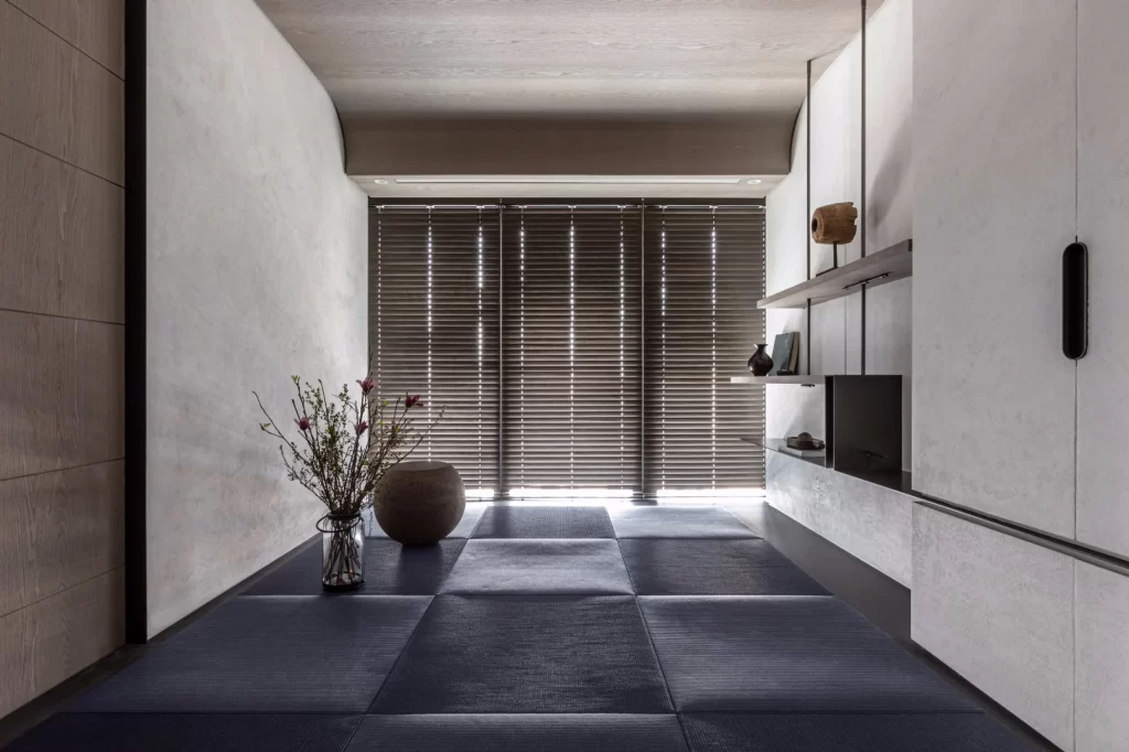 Zen Japanese Room Neutral Dark Wood Simple