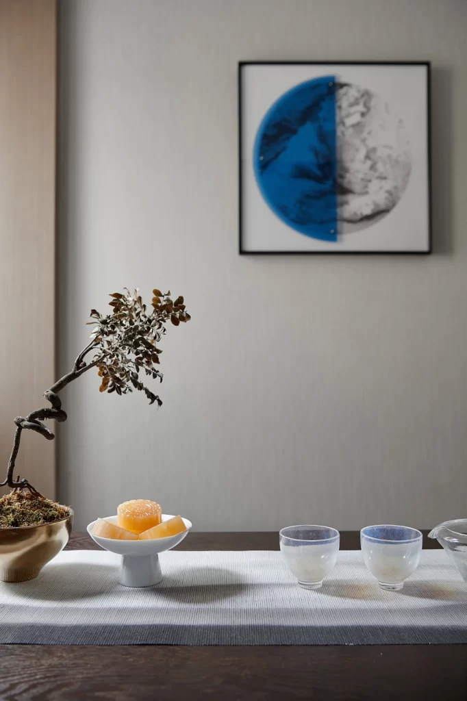 Zen Japanese Tea Room White Blue Minimalist Nature