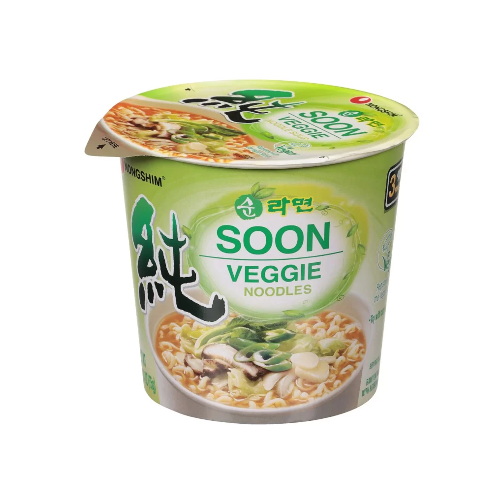 Nongshim Soon Veggie Noodles green noodles Packaging