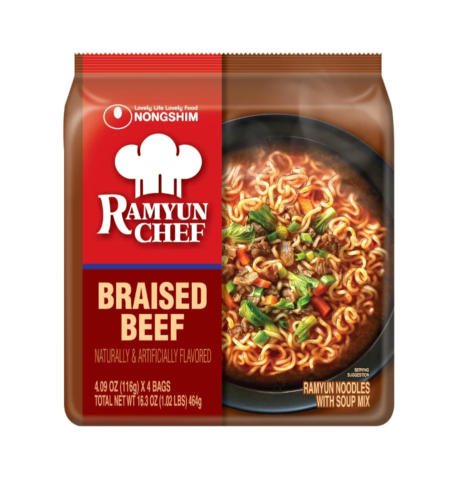 Nongshim Ramyun Chef Braised Beef brown red ramyun noodles Packaging