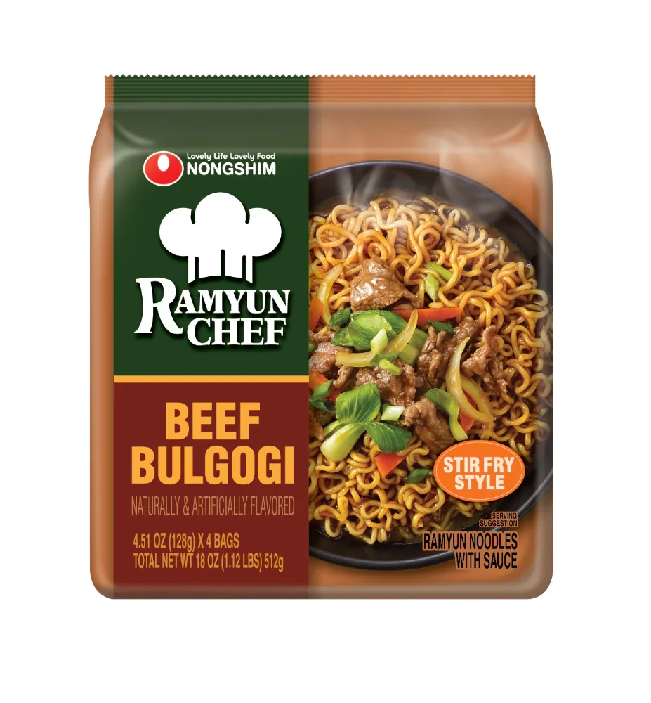 Nongshim Beef Bulgogi brown green orange ramyun noodles Packaging