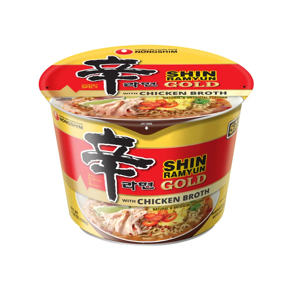 Nongshim Shin Ramyun Gold with Chicken Broth red and yellow instant noodles Packaging