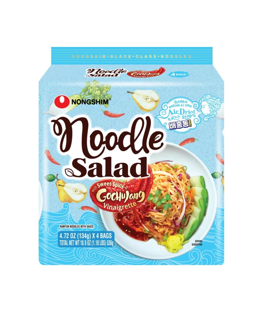 Nongshim with Sweet Spicy Gochujang Vinaigrette blue noodle salad Packaging