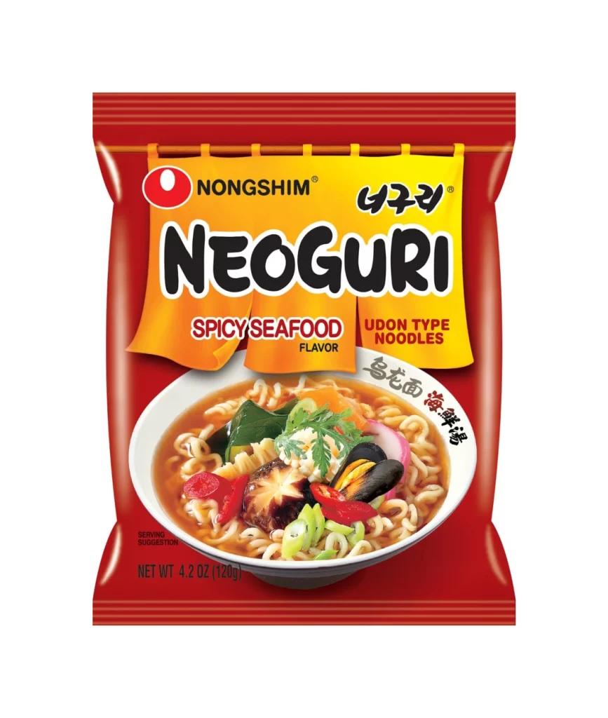 Nongshim Neoguri Spicy Seafood red udon type noodles Packaging