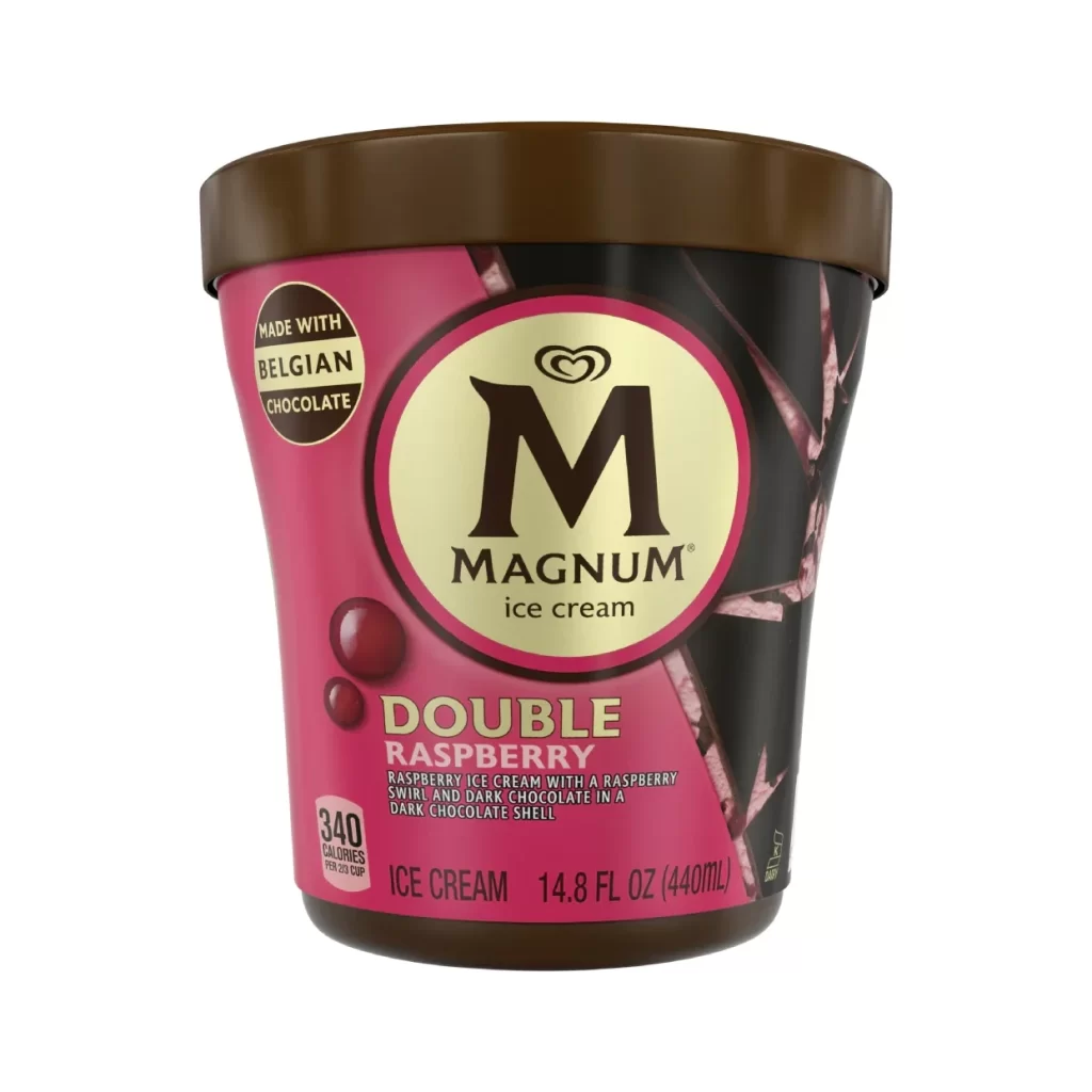 Magnum Double Raspberry Ice Cream Pint Packaging